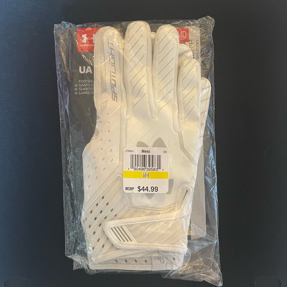 UNDER ARMOUR GLUE GRIP Football Gloves Mens Medium